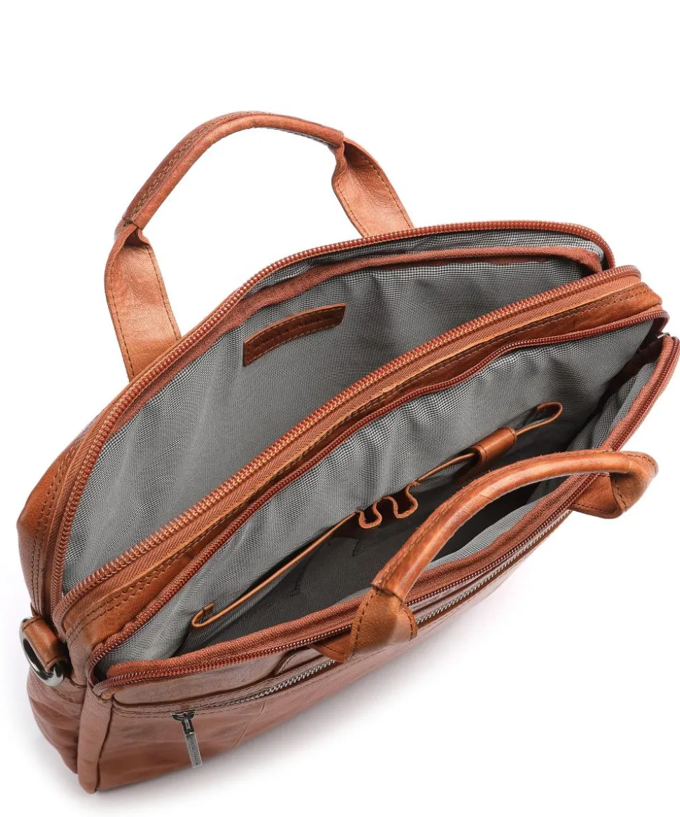 Bronco Aktentasche 15″ genarbtes Leder cognac