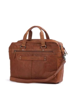Bronco Aktentasche 16″ genarbtes Leder cognac