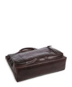 Bronco Bennie Aktentasche 14″ fein genarbtes Leder dunkelbraun