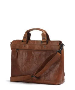Bronco Bennie Aktentasche 14″ fein genarbtes Leder cognac
