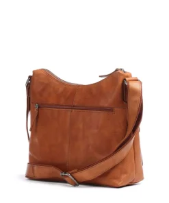 Bronco Beuteltasche genarbtes Leder cognac