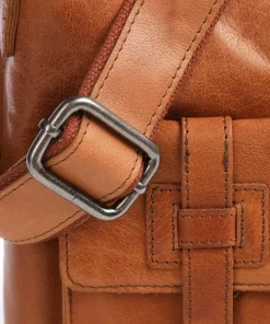 Bronco Beuteltasche genarbtes Leder cognac