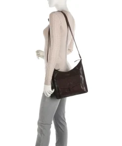 Bronco Beuteltasche Leder dunkelbraun