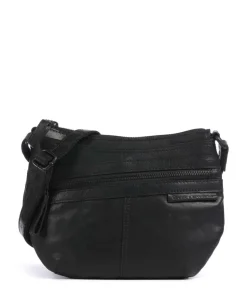 Bronco Camreen Umhängetasche genarbtes Leder schwarz