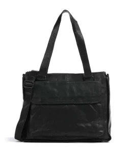 Bronco Ceciley Laptoptasche 15″ genarbtes Leder schwarz