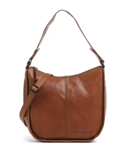 Bronco Colleen Schultertasche genarbtes Leder braun