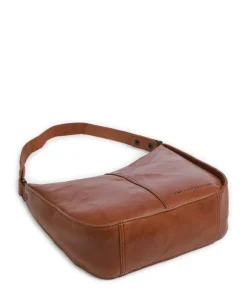 Bronco Colleen Schultertasche genarbtes Leder braun