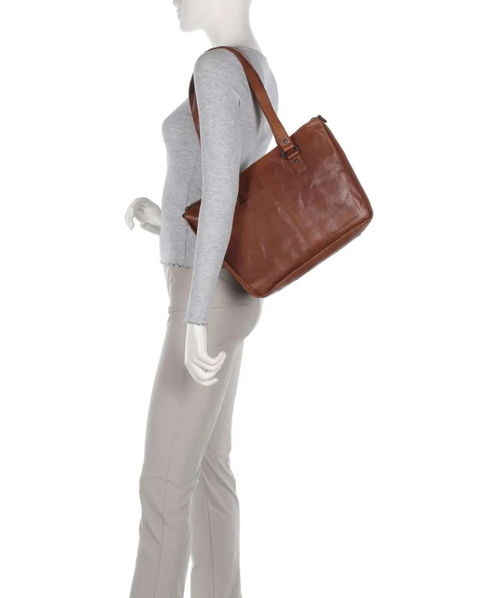 Bronco Danah Shopper 12″ genarbtes Leder braun