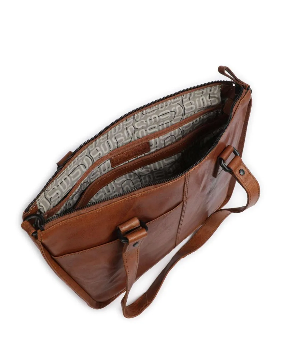 Bronco Danah Shopper 12″ genarbtes Leder braun