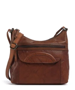 Bronco Elien Umhängetasche fein genarbtes Leder cognac