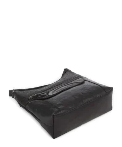 Bronco Elien Umhängetasche fein genarbtes Leder schwarz