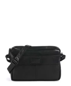 Bronco Eva Umhängetasche fein genarbtes Leder schwarz