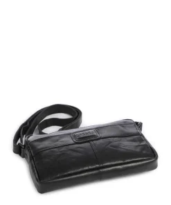 Bronco Eva Umhängetasche fein genarbtes Leder schwarz