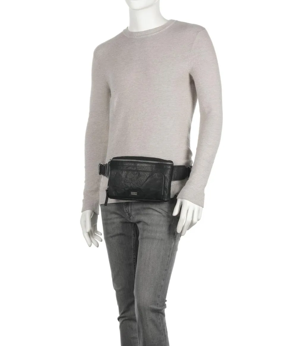 Bronco Gürteltasche Leder schwarz