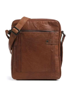 Bronco Jayed Umhängetasche 13″ genarbtes Leder braun