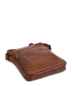 Bronco Jayed Umhängetasche 13″ genarbtes Leder braun