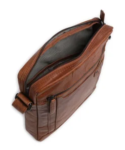 Bronco Jayed Umhängetasche 13″ genarbtes Leder braun