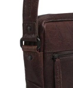 Bronco Jayed Umhängetasche 13″ genarbtes Leder dunkelbraun