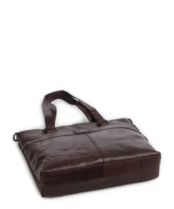 Bronco Lavendar Shopper 13″ fein genarbtes Leder dunkelbraun