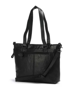 Bronco Lavendar Shopper 13″ fein genarbtes Leder schwarz