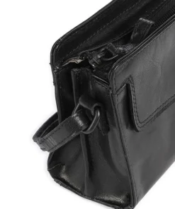 Bronco Leyla Umhängetasche fein genarbtes Leder schwarz