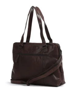 Bronco Lilian Laptoptasche 15″ fein genarbtes Leder dunkelbraun