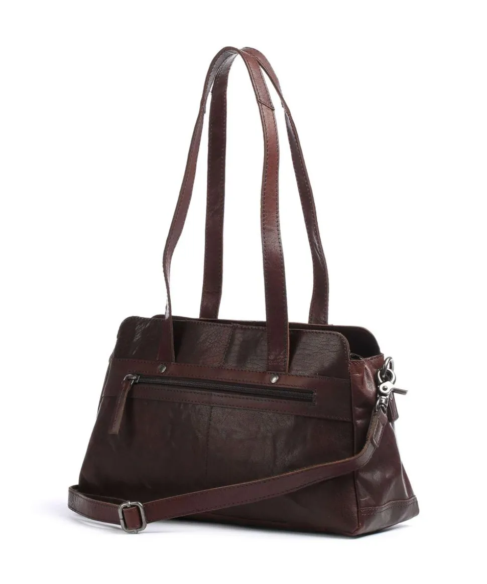 Bronco Schultertasche Büffelleder dunkelbraun