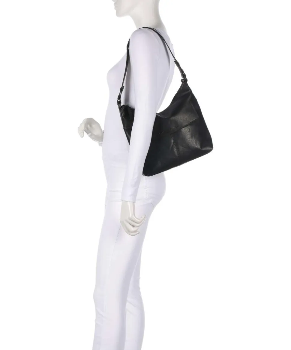 Bronco Sherrill Beuteltasche fein genarbtes Leder schwarz