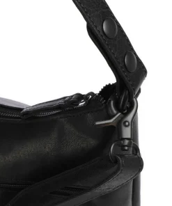 Bronco Sherrill Beuteltasche fein genarbtes Leder schwarz