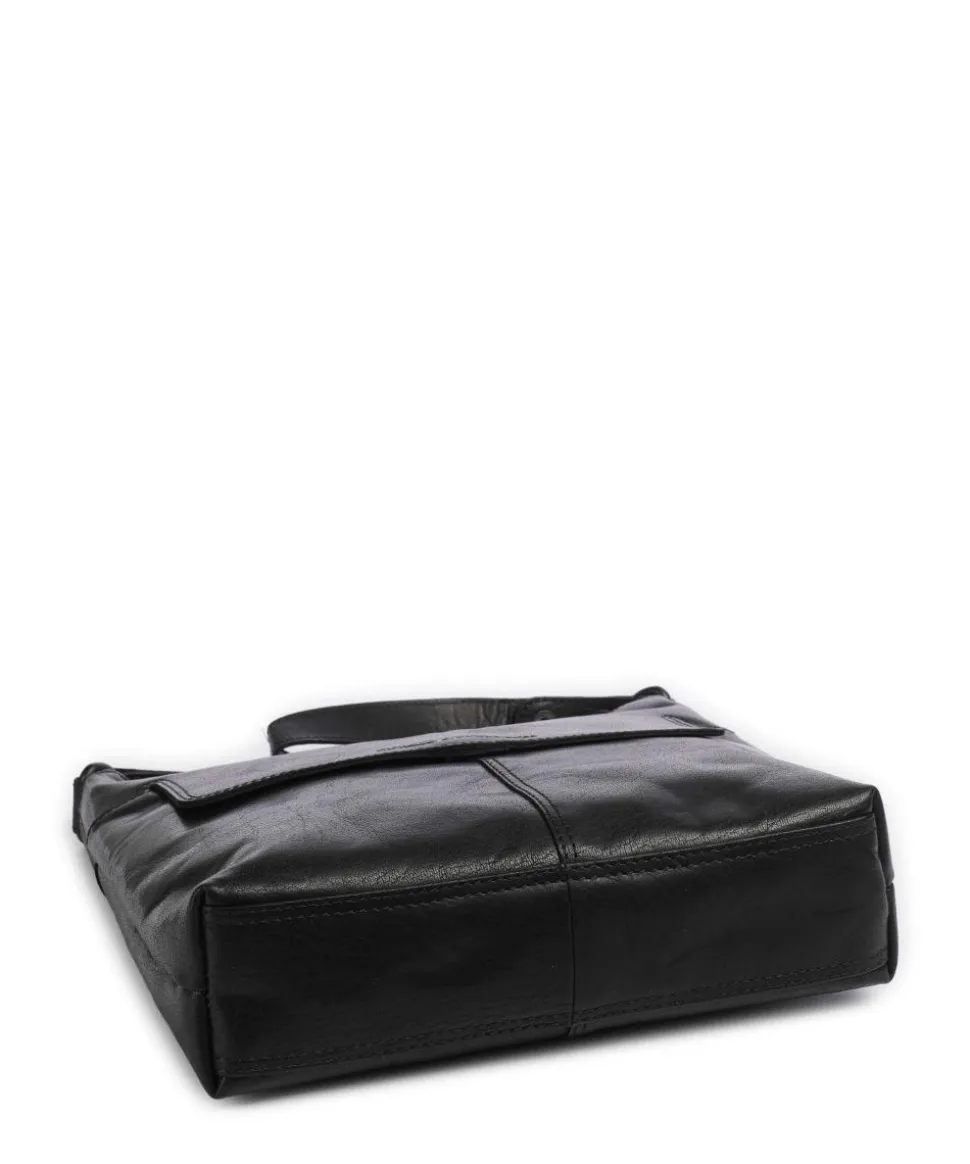 Bronco Sherrill Beuteltasche fein genarbtes Leder schwarz