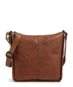 Bronco Titia Umhängetasche genarbtes Leder braun