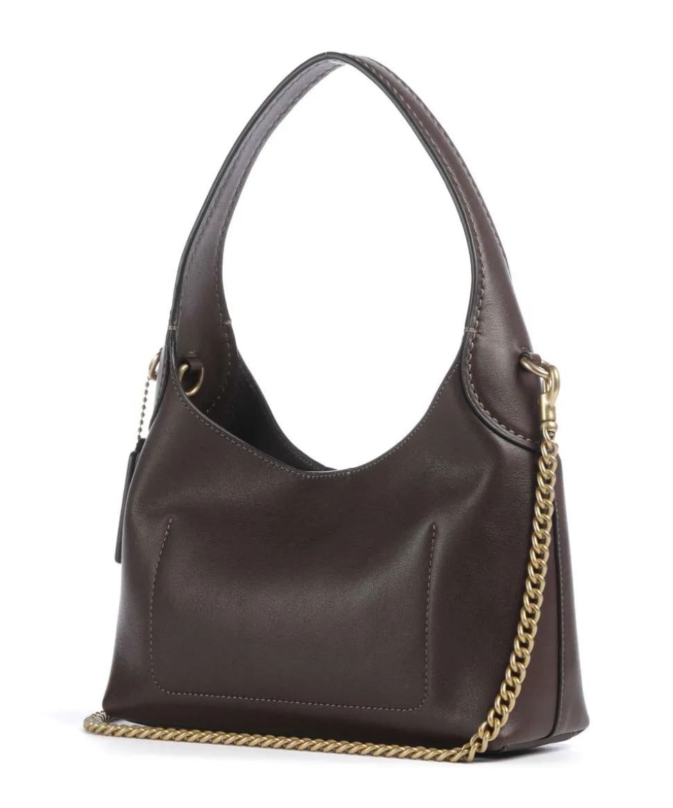 Brooklyn 23 Schultertasche fein genarbtes Leder dunkelbraun