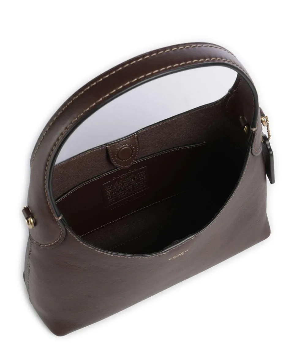 Brooklyn 23 Schultertasche fein genarbtes Leder dunkelbraun