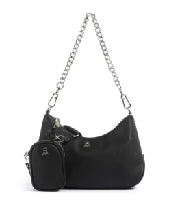 BSIN Schultertasche Lederimitat schwarz