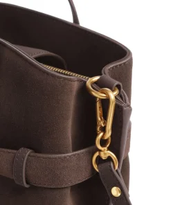 BSOOKIE Handtasche Wildleder dunkelbraun