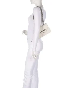 BSTAKE Schultertasche Lederimitat elfenbein