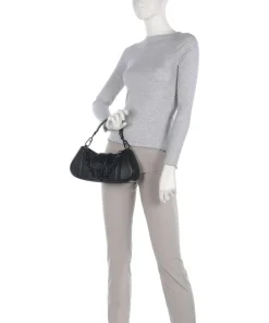 BTWYLA Schultertasche Lederimitat schwarz