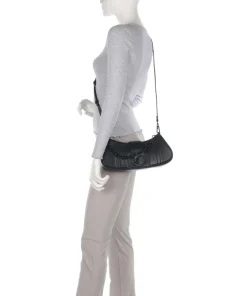 BTWYLA Schultertasche Lederimitat schwarz