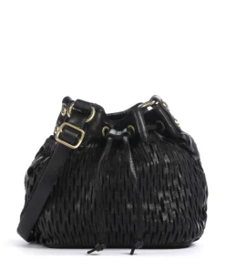 Bucket bag genarbtes Rindsleder schwarz