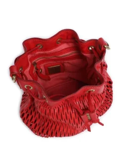 Bucket bag genarbtes Rindsleder rot