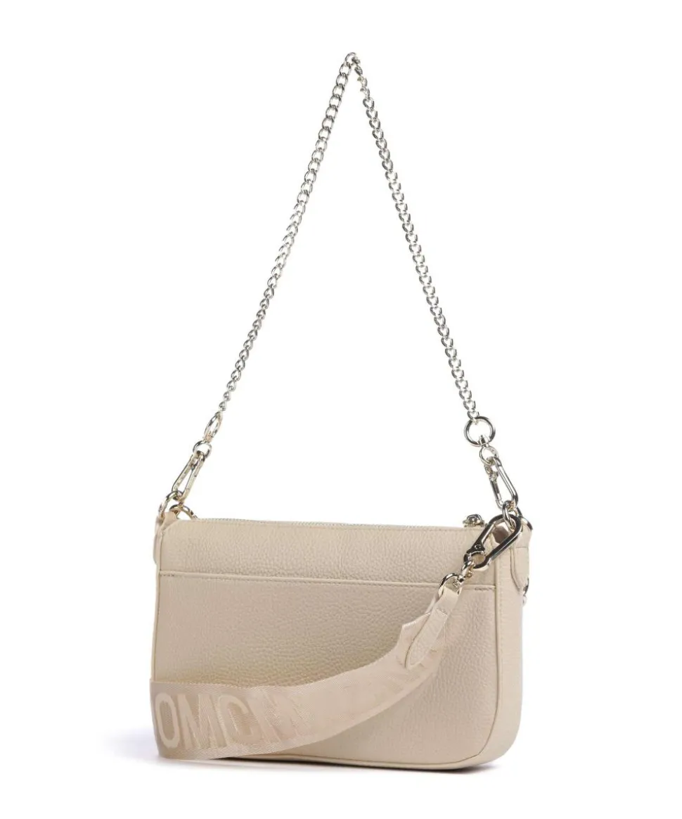 BURGE Schultertasche Lederimitat beige