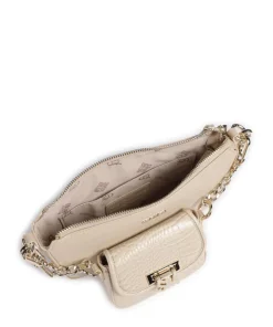 BURGE Schultertasche Lederimitat beige