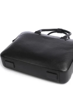 Burin Aktentasche genarbtes Kalbsleder schwarz