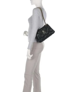 BVOLTURI Schultertasche Lederimitat schwarz