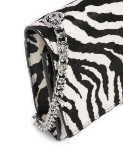 BZETA Umhängetasche Leder weiß/schwarz