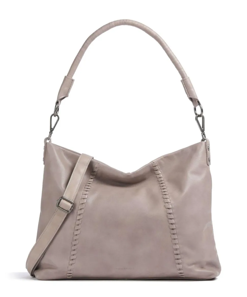 Calm Beuteltasche genarbtes Rindsleder taupe
