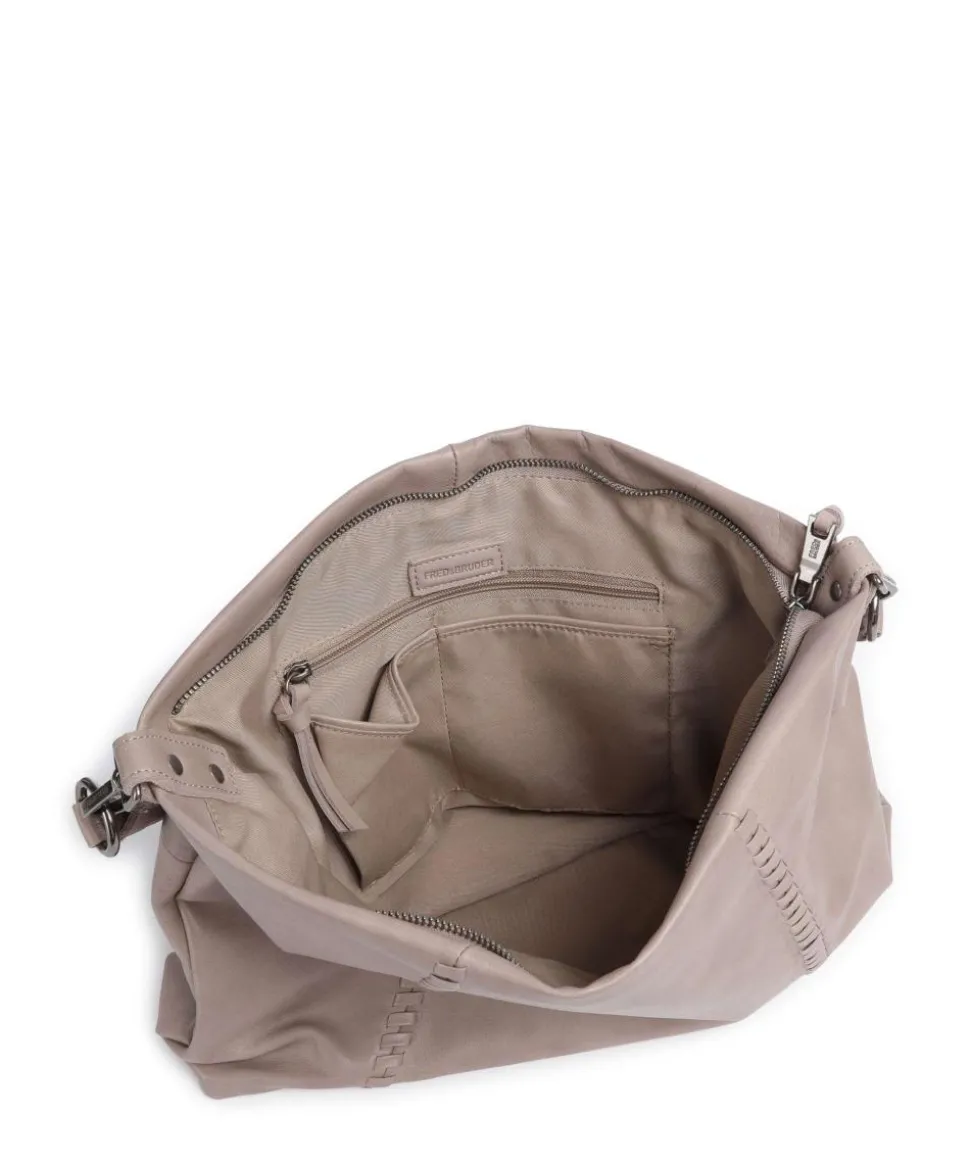 Calm Beuteltasche genarbtes Rindsleder taupe