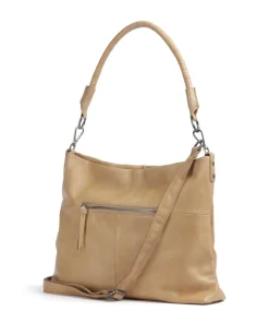 Calm Beuteltasche genarbtes Rindsleder hellbraun