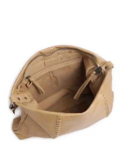 Calm Beuteltasche genarbtes Rindsleder hellbraun