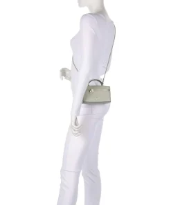 Camelia Micro Umhängetasche genarbtes Leder graugrün